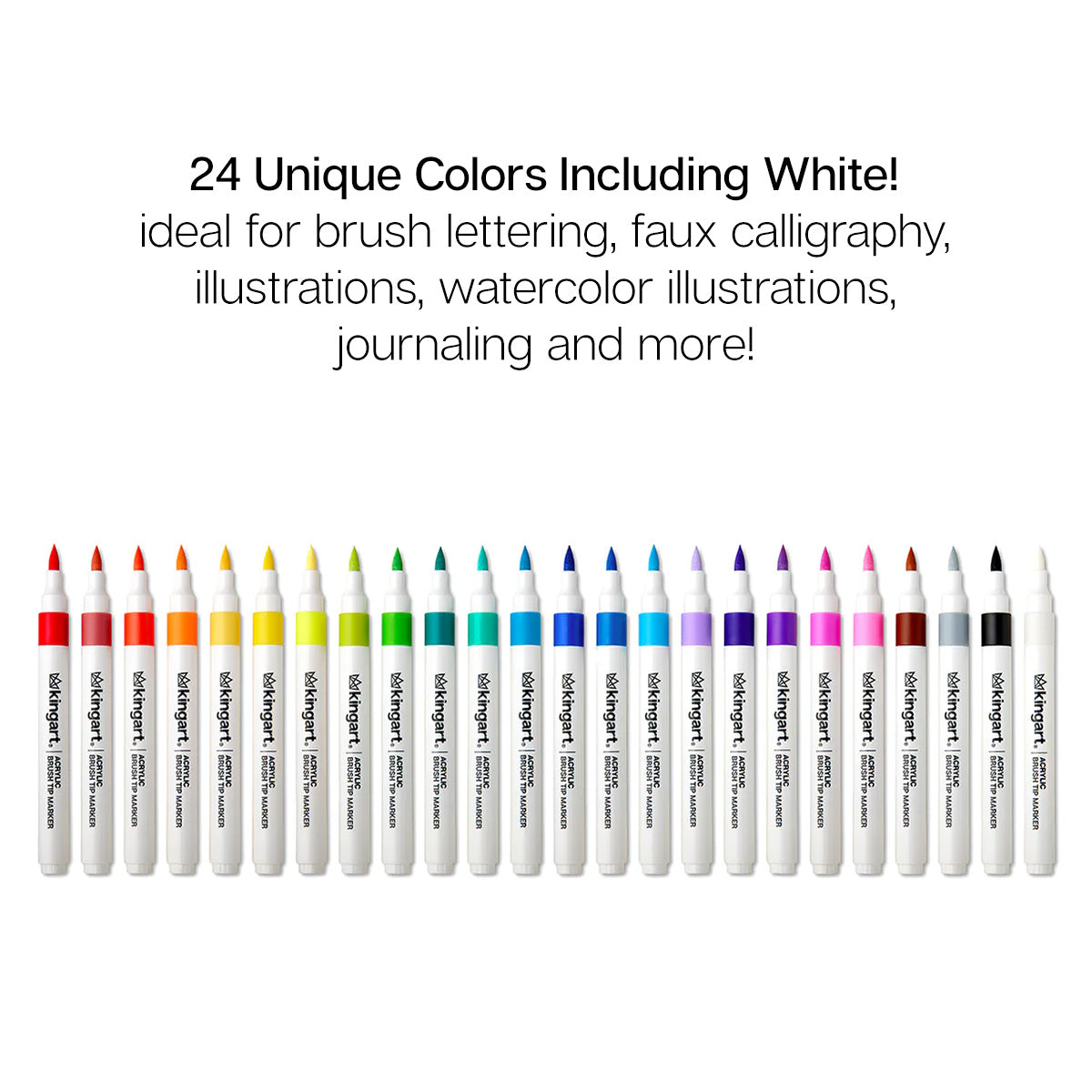 Acrylic Brush Tip Markers 24 Colors