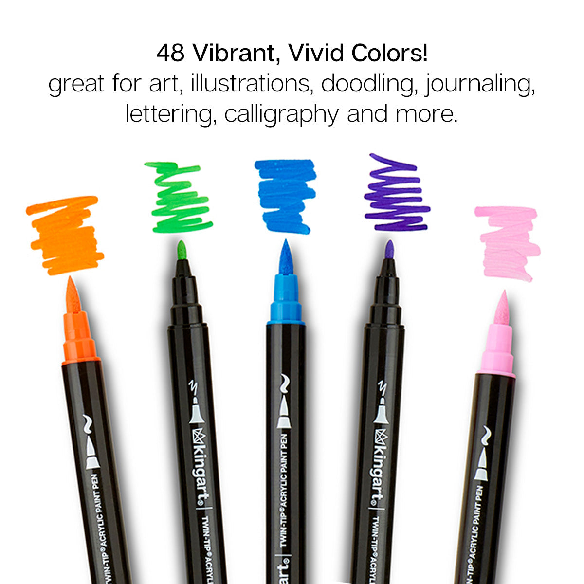 Twin-Tip™ Brush & Fine Acrylic Paint Pens 48 Colors