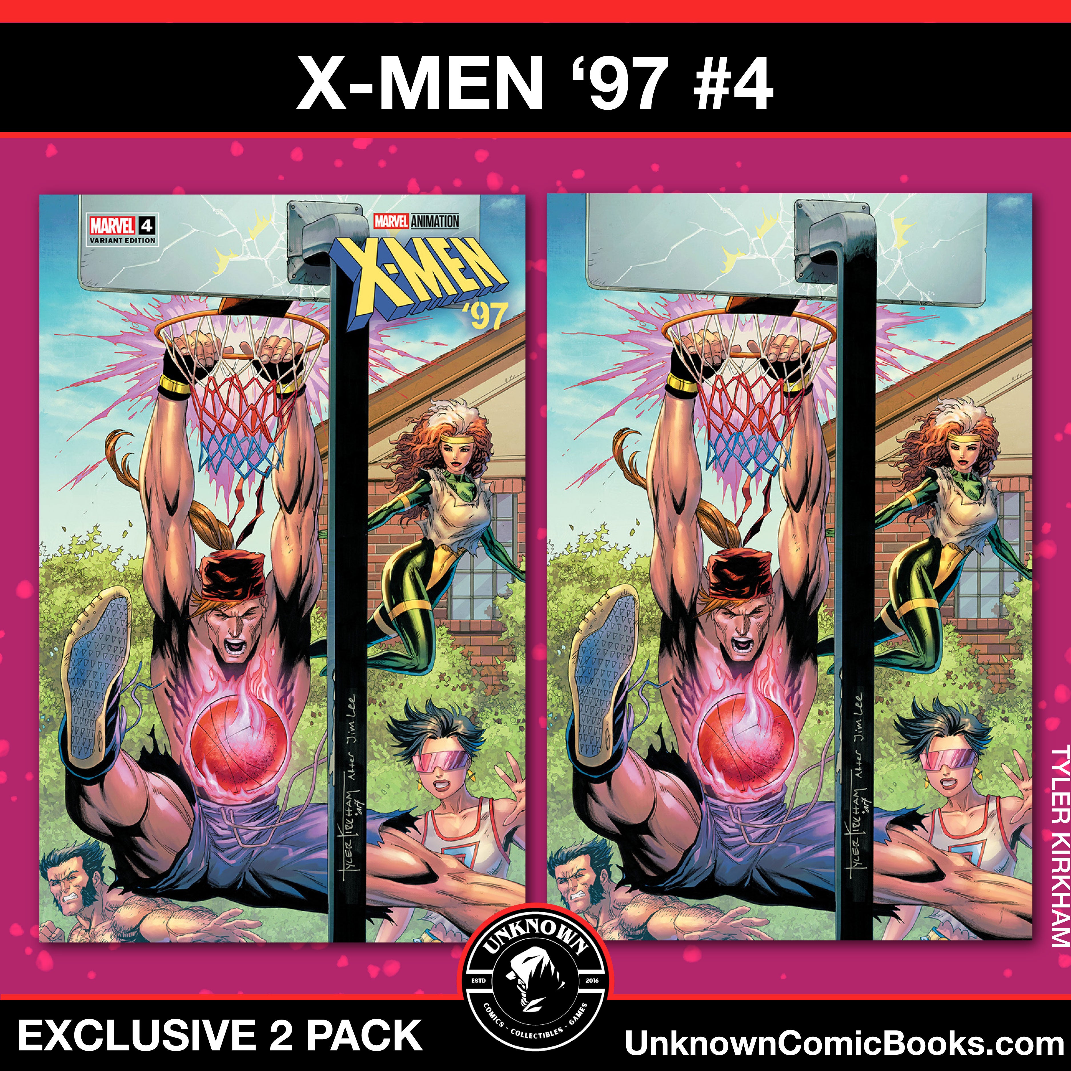 [2 Pack] X-Men '97 #4 Unknown Comics Tyler Kirkham Exclusive Var (06/26/2024)