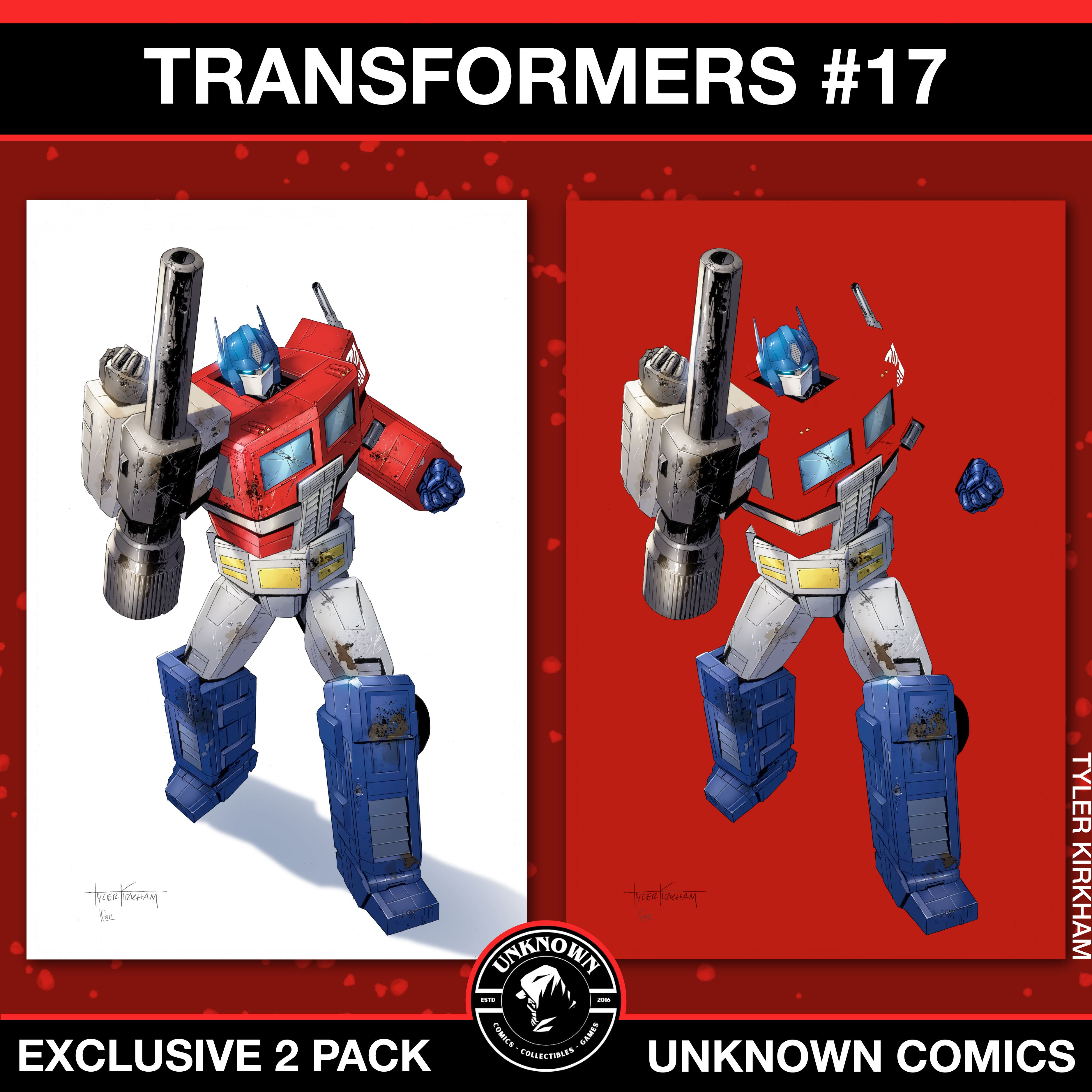 [2 PACK] Transformers #17 | Transformers #17 Negative Space Var Unknown Comics Exclusive Tyler Kirkham Var (02/19/2025)