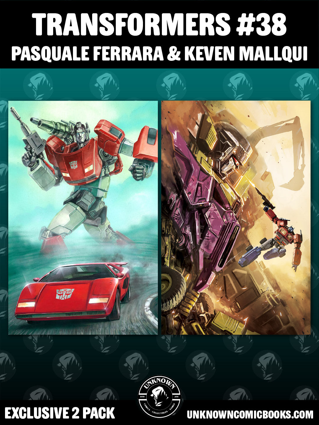 [2 PACK] TRANSFORMERS #38 KEVEN MALLQUI & PASQUALE FERRARA EXCLUSIVE VIRGIN VAR (11/11/2026)