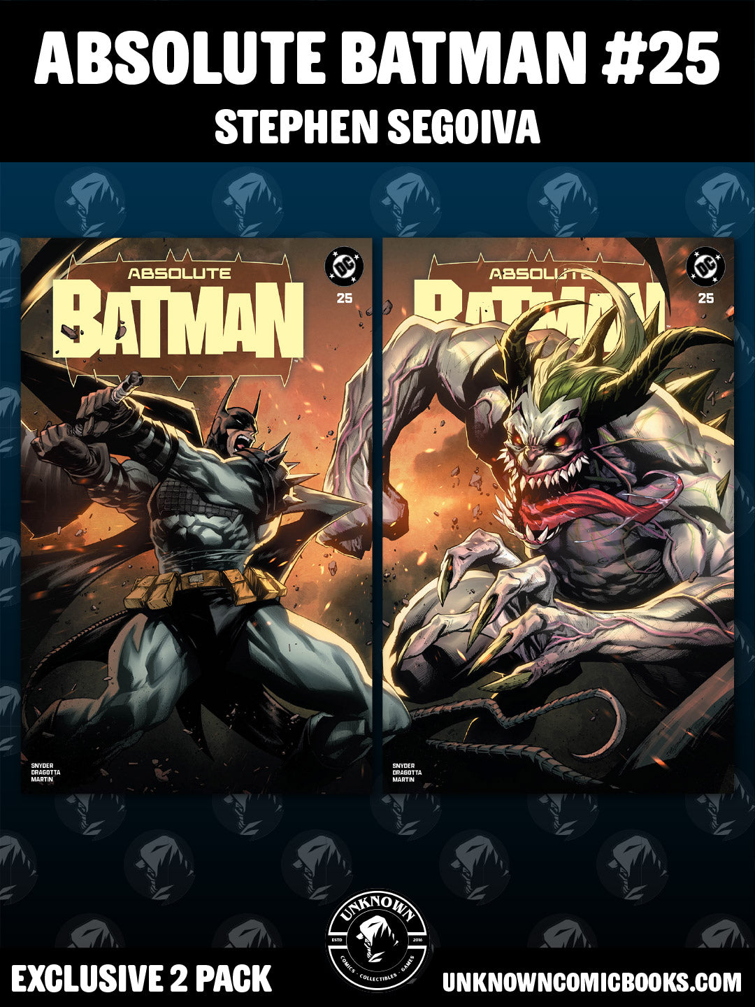 [2 PACK] ABSOLUTE BATMAN #25 STEPHEN SEGOVIA CVR A & B EXCLUSIVE VAR (10/28/2026)