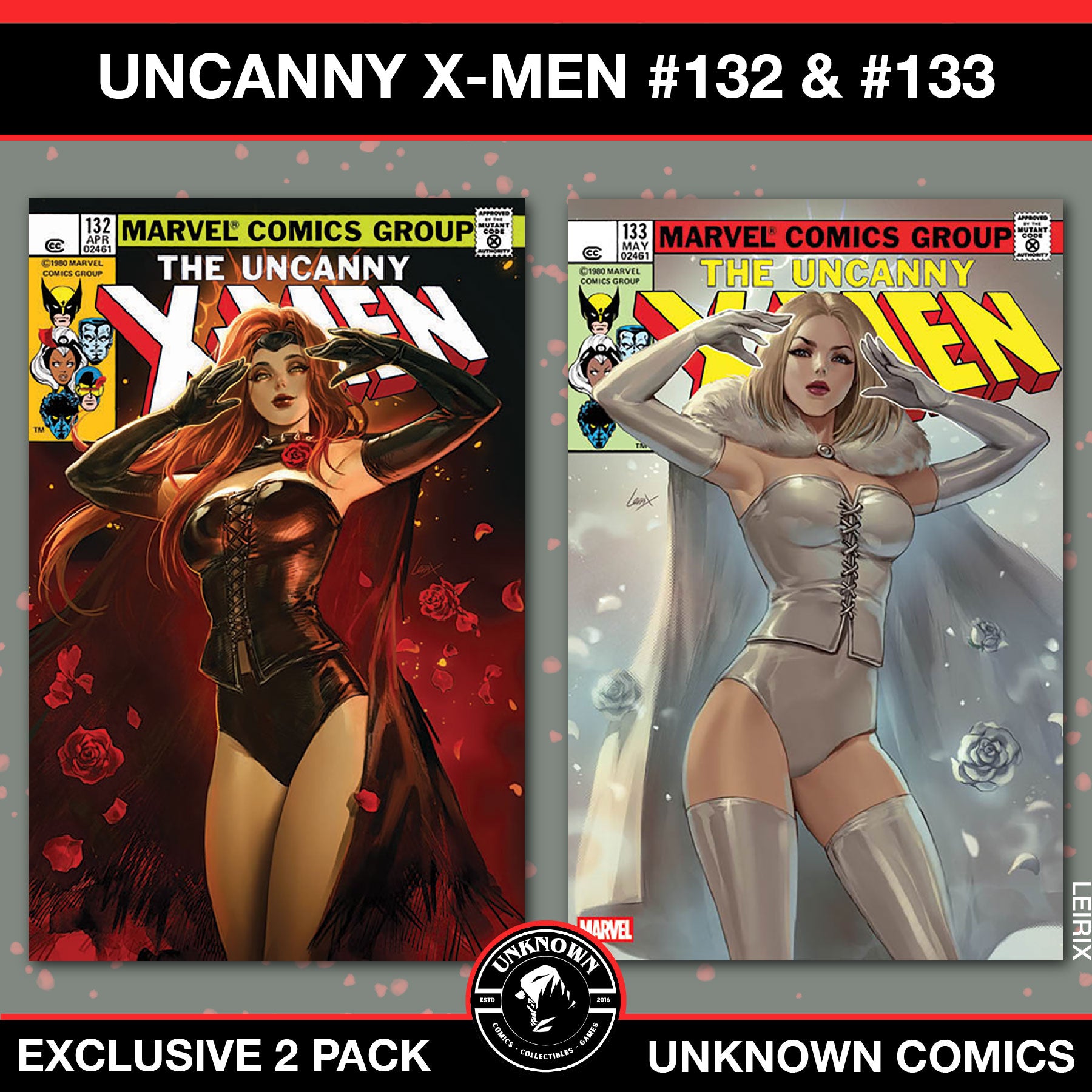 [2 PACK] Uncanny X-Men #132 | Uncanny X-Men #133 Facsimile Unknown Comic Leirix Exclusive Var (03/12/2025)