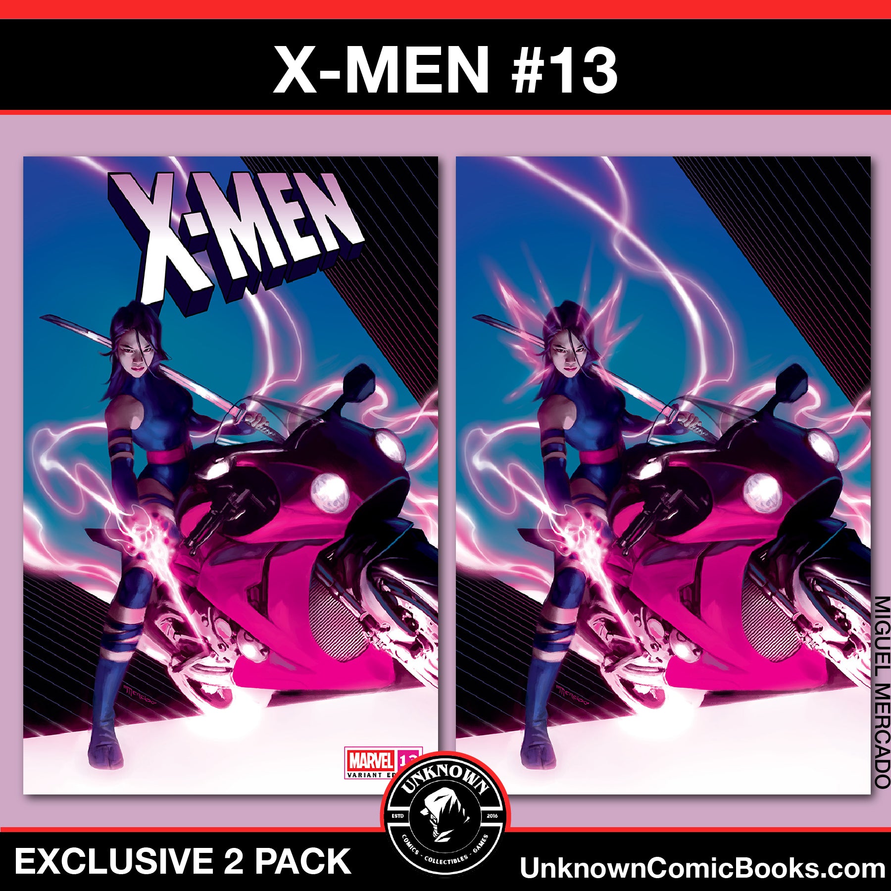 [2 PACK] X-Men #13 Unknown Comic Miguel Mercado Exclusive Var (03/12/2025)