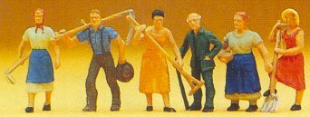 Preiser 14040 HO Scale Working People -- Farm Workers pkg(6)