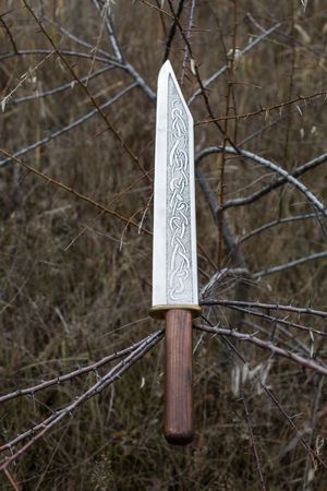 Custom Handmade Viking Seax Knife with Leather Sheath