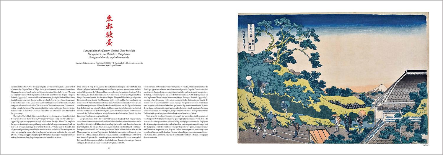 Hokusai. Thirty-six Views of Mount Fuji (German, French, English)