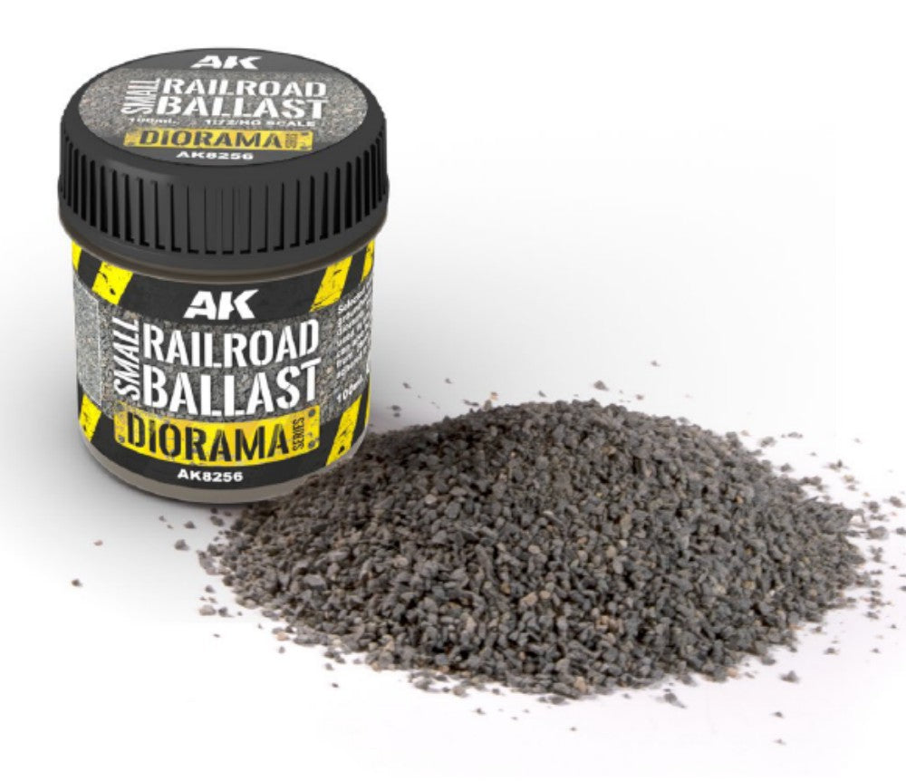 AK Interactive 8256 Diorama Series: Small Railroad Ballast 100ml Bottle