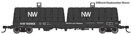 Walthers Proto 105253 HO Scale 50' Evans Cushion Coil Car - Ready to Run -- Norfolk & Western #169991 (Glass-Fiber Hoods, black, NW Logo)