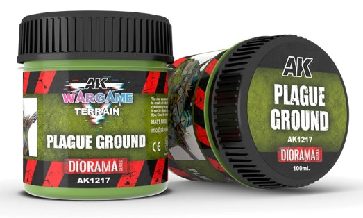 AK Interactive 1217 Wargame Terrain: Plague Ground Texture Acrylic 100ml Bottle