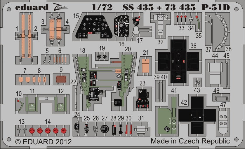 Eduard 73435 1/72 Aircraft- P51D for ITA (Painted Self Adhesive)