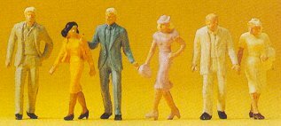 Preiser 14134 HO Scale Pedestrians -- Passers-By pkg(6)