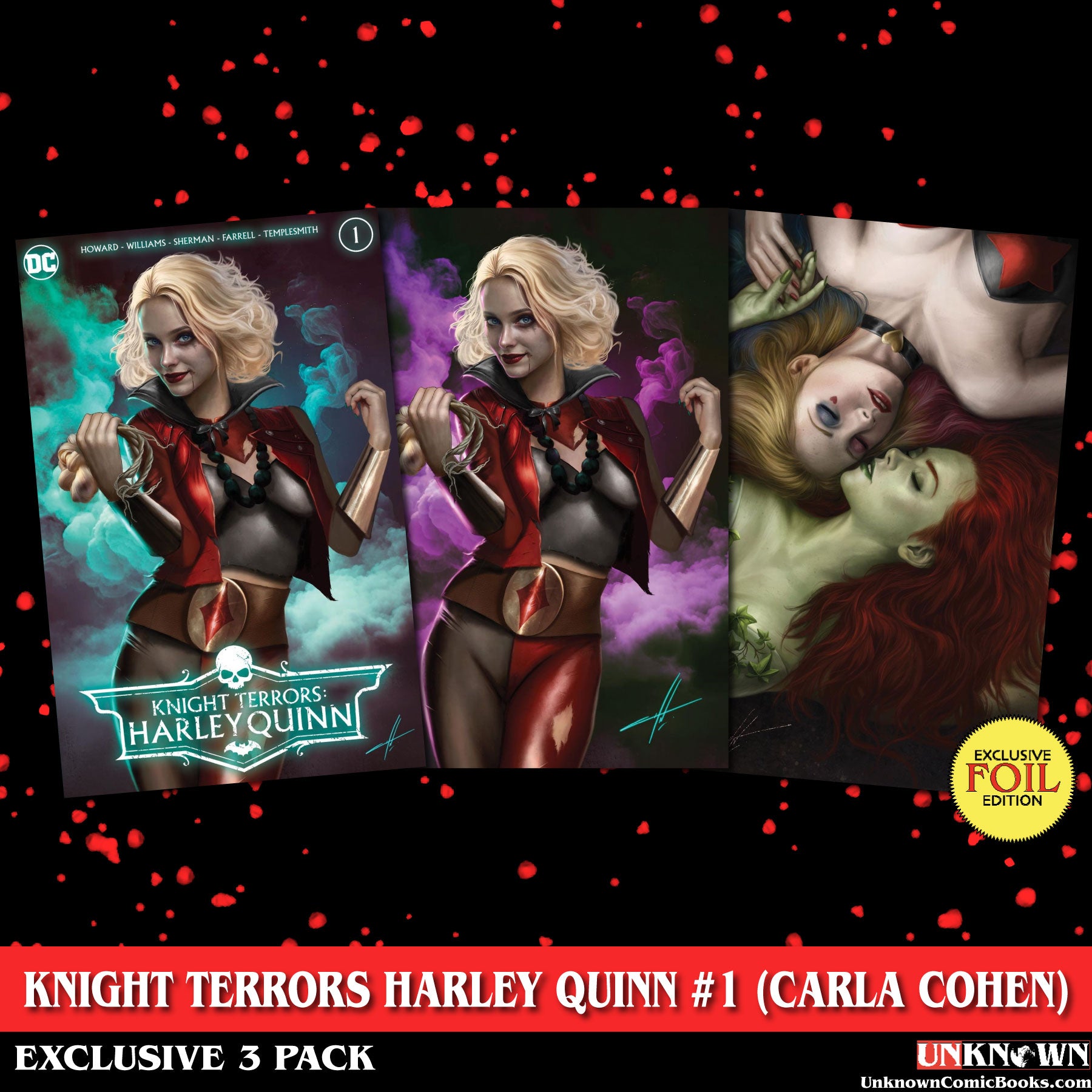[3 PACK] KNIGHT TERRORS HARLEY QUINN #1 CARLA COHEN (616) EXCLUSIVE VAR (08/09/2023)