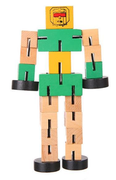 Wooden Robot Puzzle Toy – 3D Educational Assembly Kit for Kids