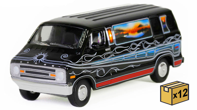 Greenlight 30475-CASE 1/64 Scale Vannin' - 1977 Dodge B-100 Custom Van