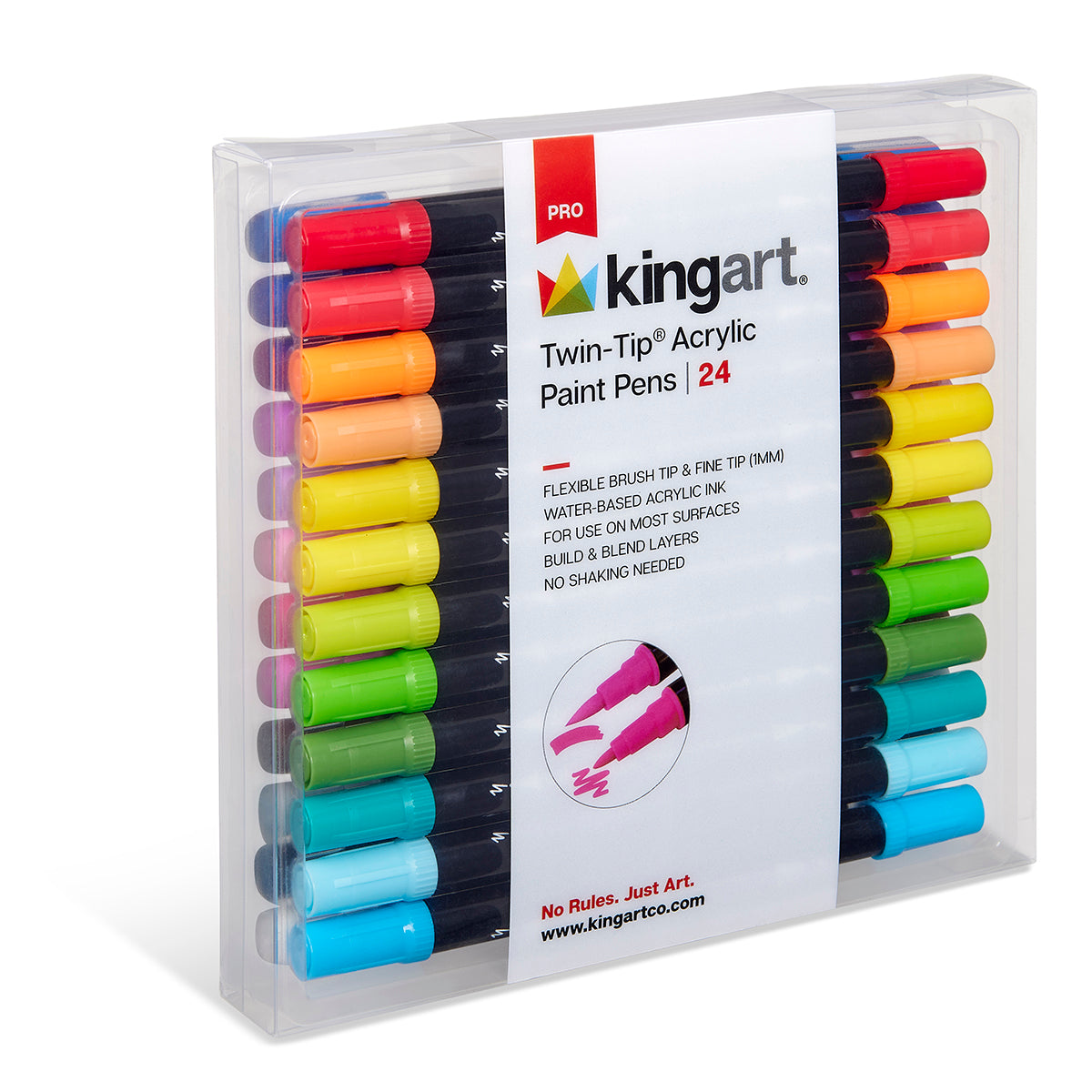 Twin-Tip™ Brush & Fine Acrylic Paint Pens 24 Colors