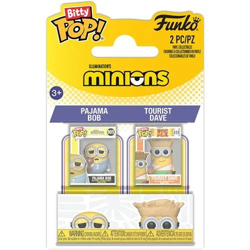 Funko Pop! Bitty Minions Pajama Bob and Tourist Dave Mini-Figure 2-Pack