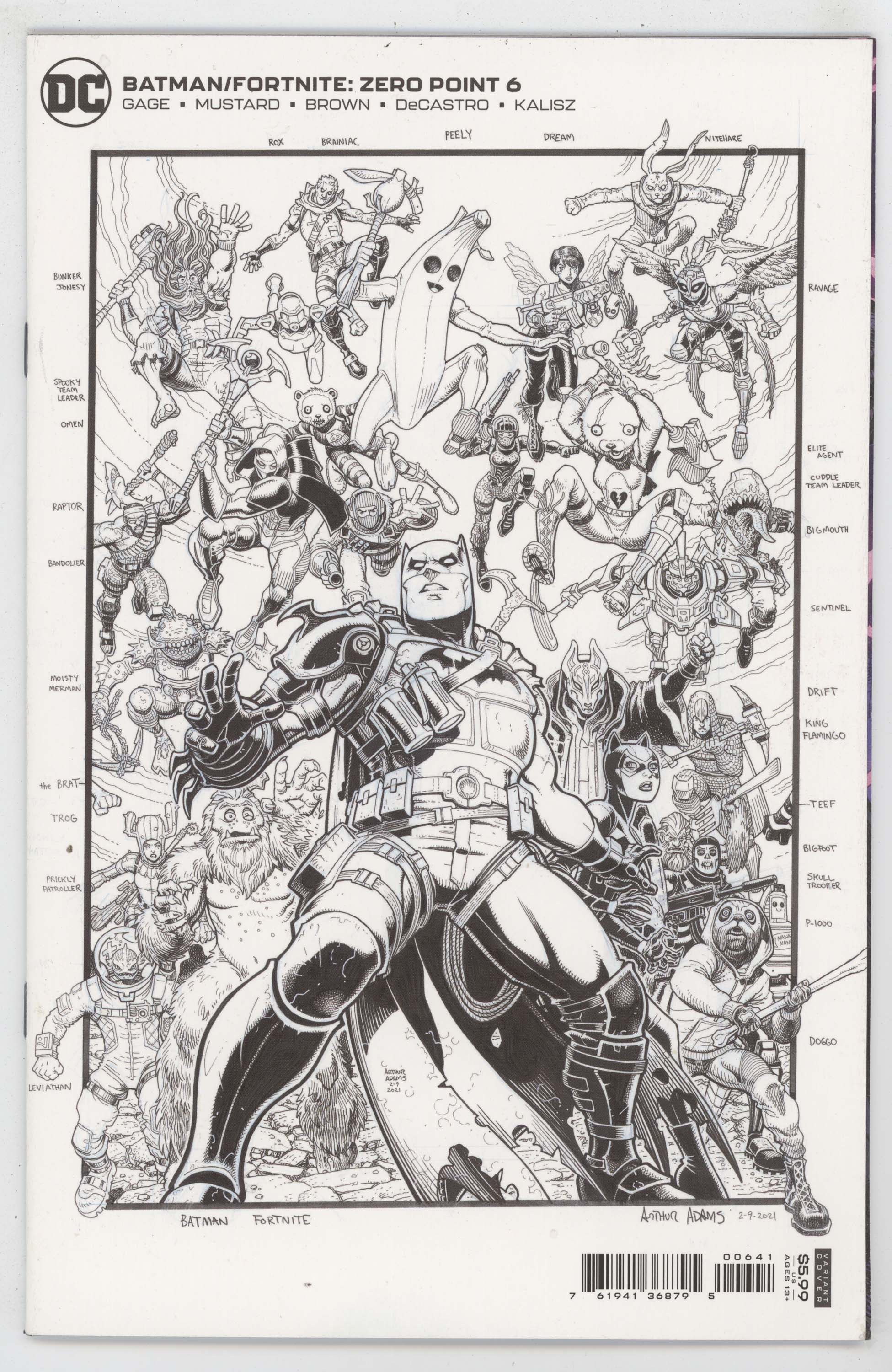 Batman Fortnite Zero Point 6 DC 2021 VF NM 1:150 Arthur Adams Variant