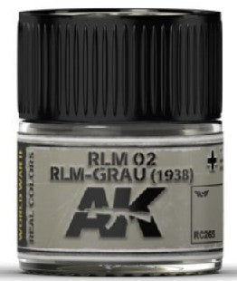 AK Interactive RC265 Real Colors: RLM02 1938 Grey Acrylic Lacquer Paint 10ml Bottle