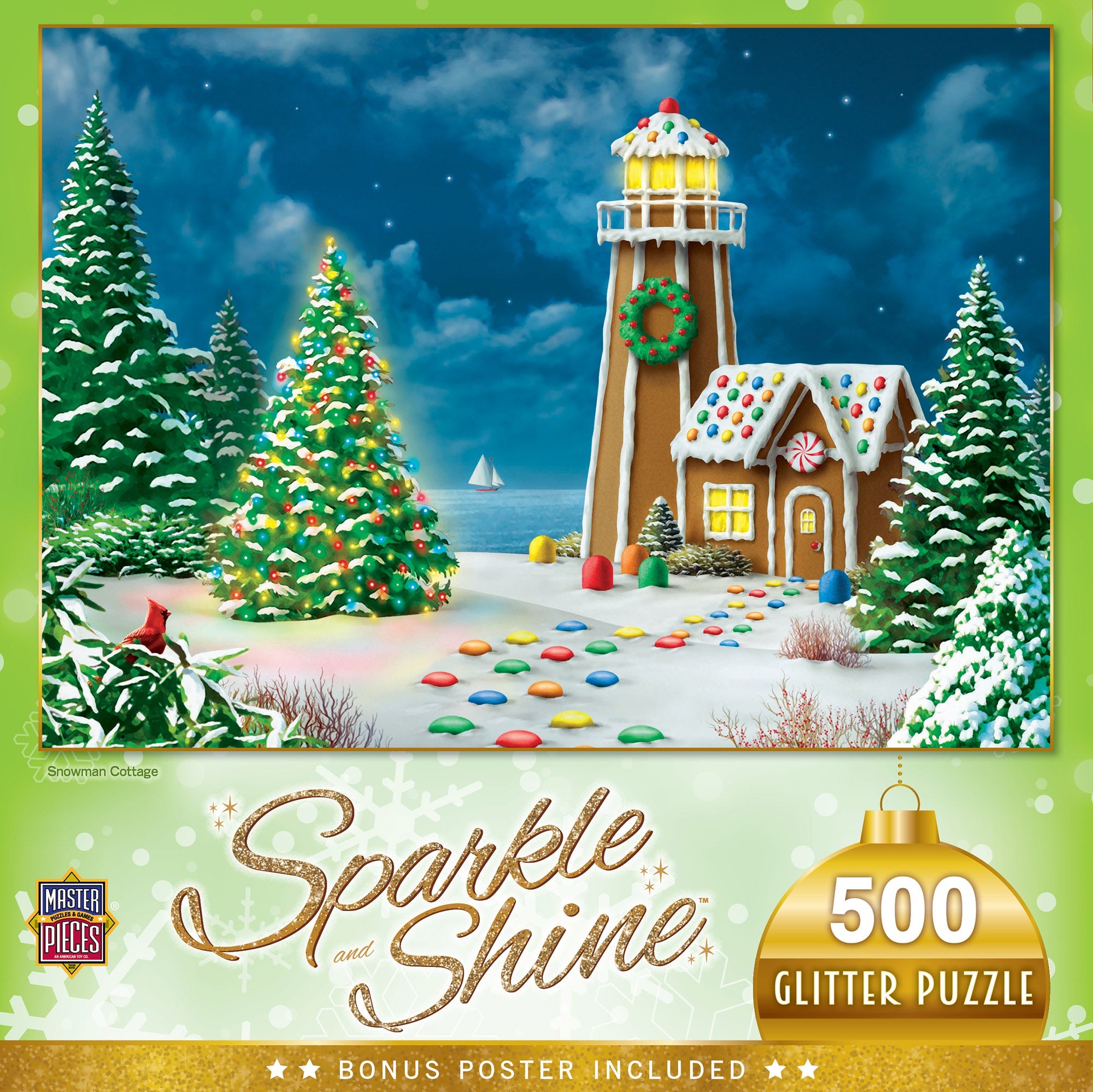 Gingerbread Lighthouse  Glitter 500 pc