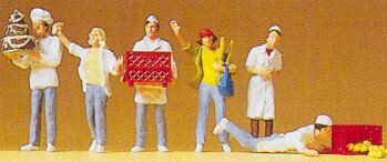 Preiser 10377 HO Scale People Working -- Bakery