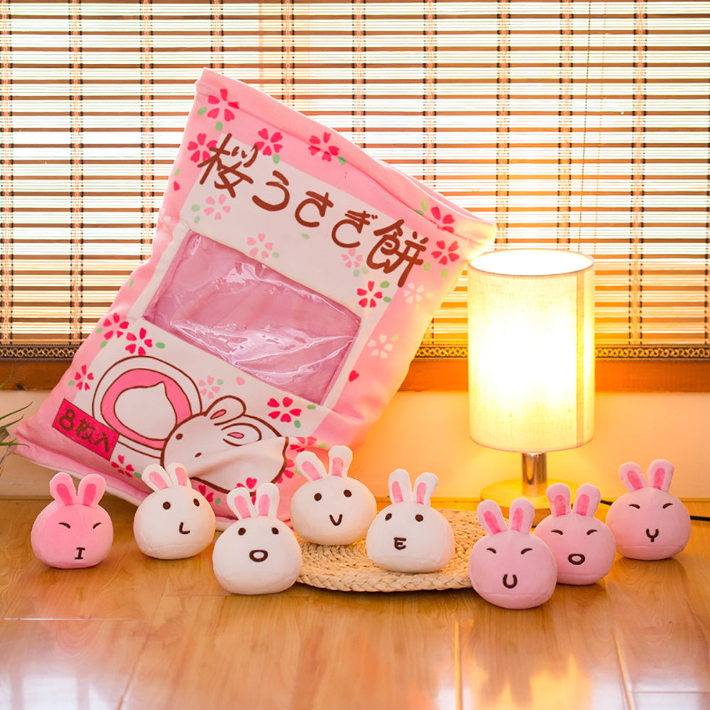 Snack Bag Plush Pillow – Soft Stuffed Toy with 8 Mini Plush Snacks