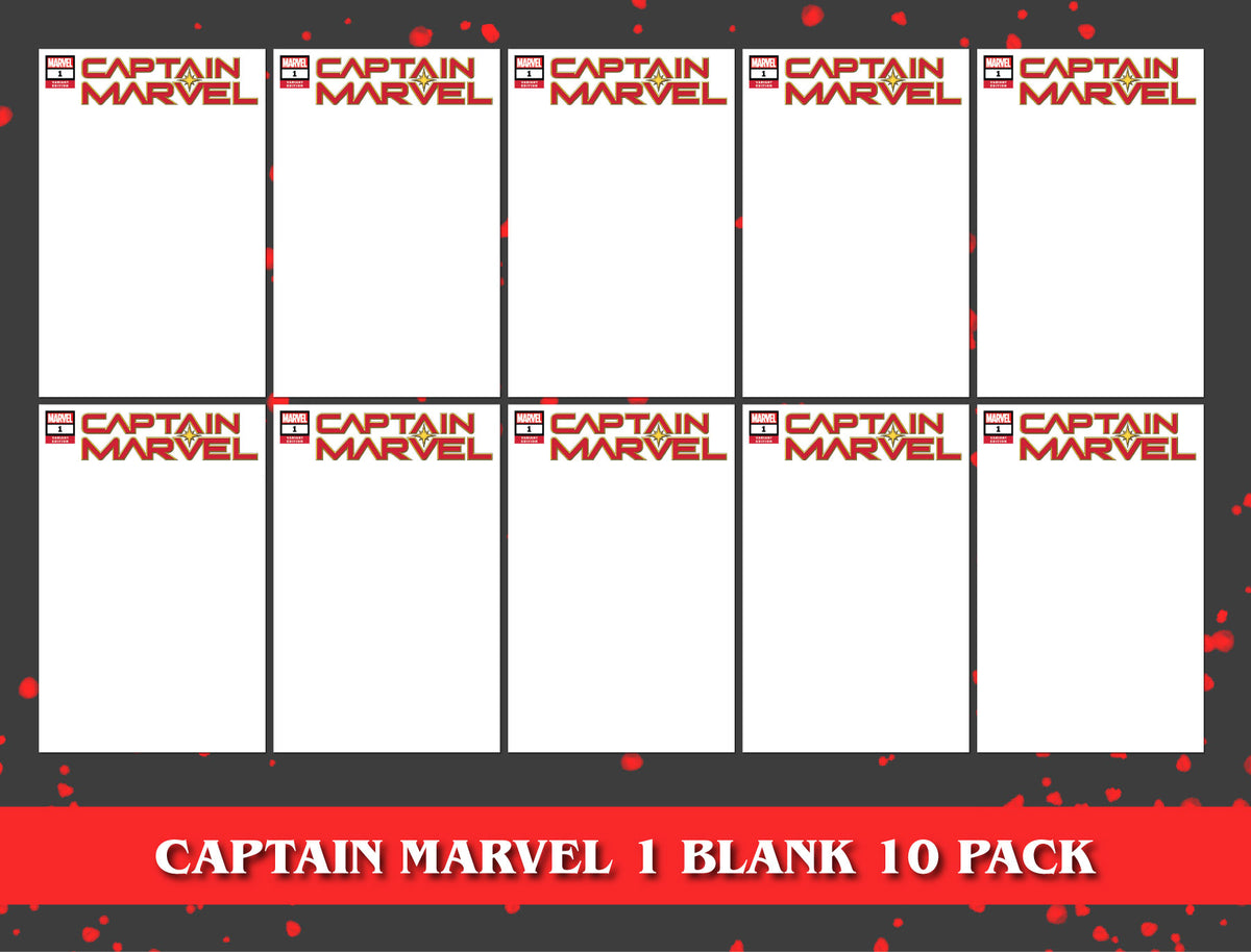 [10 PACK] Captain Marvel #1 Unknown Comic Books Exclusive Blank