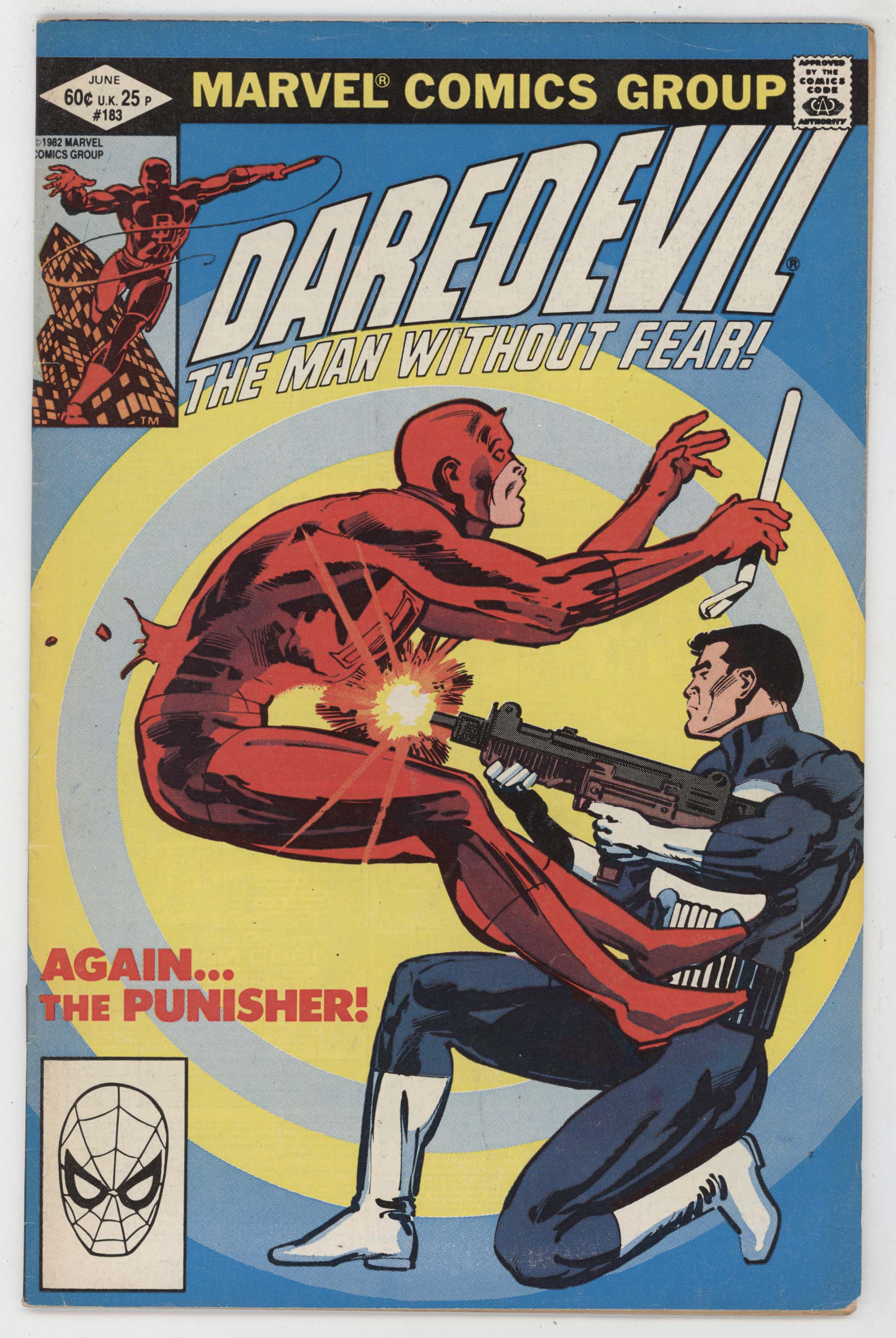 Daredevil 183 Marvel 1982 FN Frank Miller Punisher Target Gun