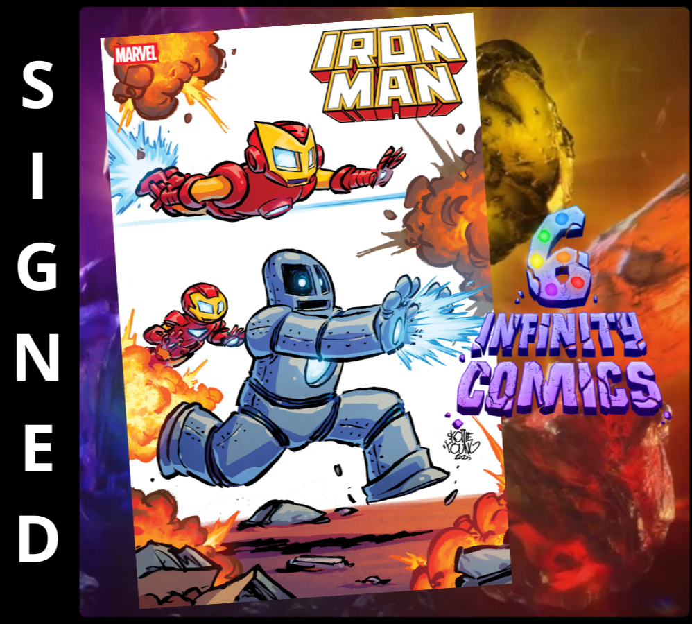 IRON MAN #1 🔥 SKOTTIE YOUNG 4-PART CONNECTING VARIANT SIGNED BY JOSH WILLIAMSON