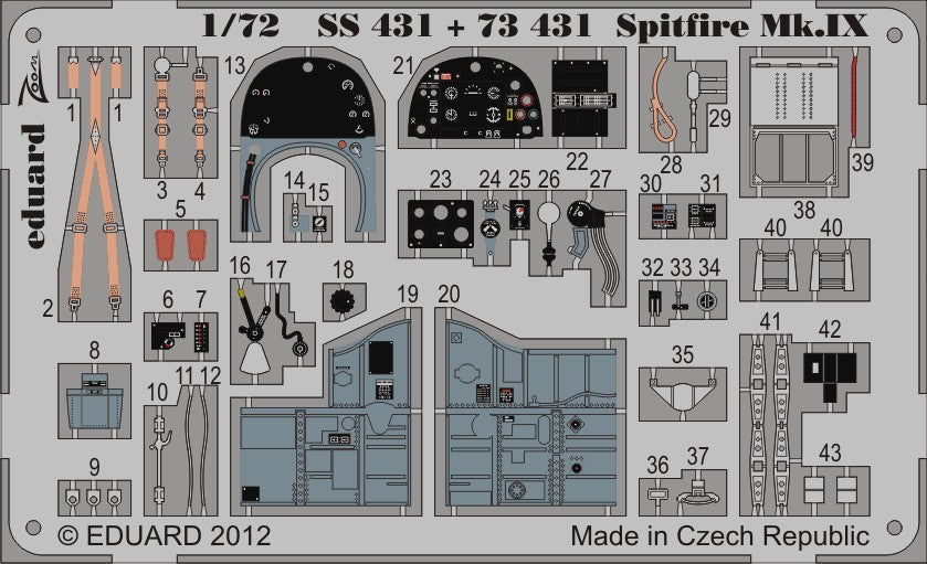 Eduard 73431 1/72 Aircraft- Spitfire Mk IX for ITA (Painted)