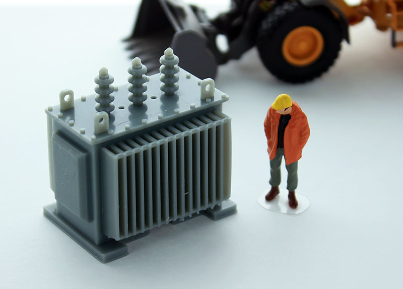 3D To Scale 50-440-GY 1/50 Scale Electrical Transformer Large - Grey High Definition