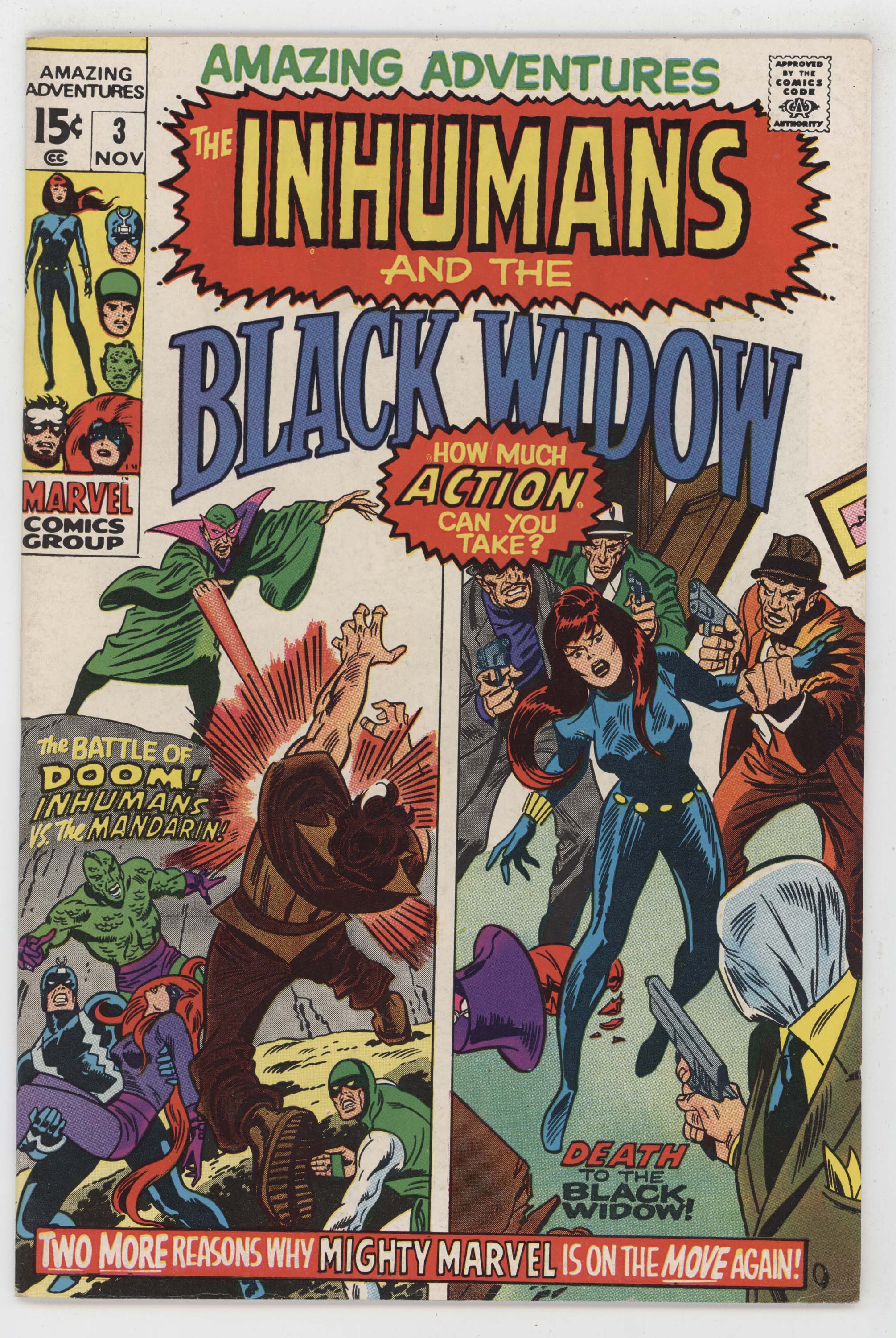 Amazing Adventures 3 Marvel 1970 VF Inhumans Black Widow Bolt John Buscema