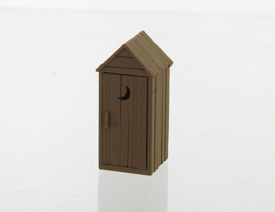 3D To Scale 64-142-WD 1/64 Scale Outhouse - Rustic Wood Tone