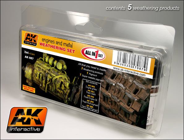 AK Interactive 87 Engines & Metal Enamel Paint Set (82, 83, 84, 85, 86)