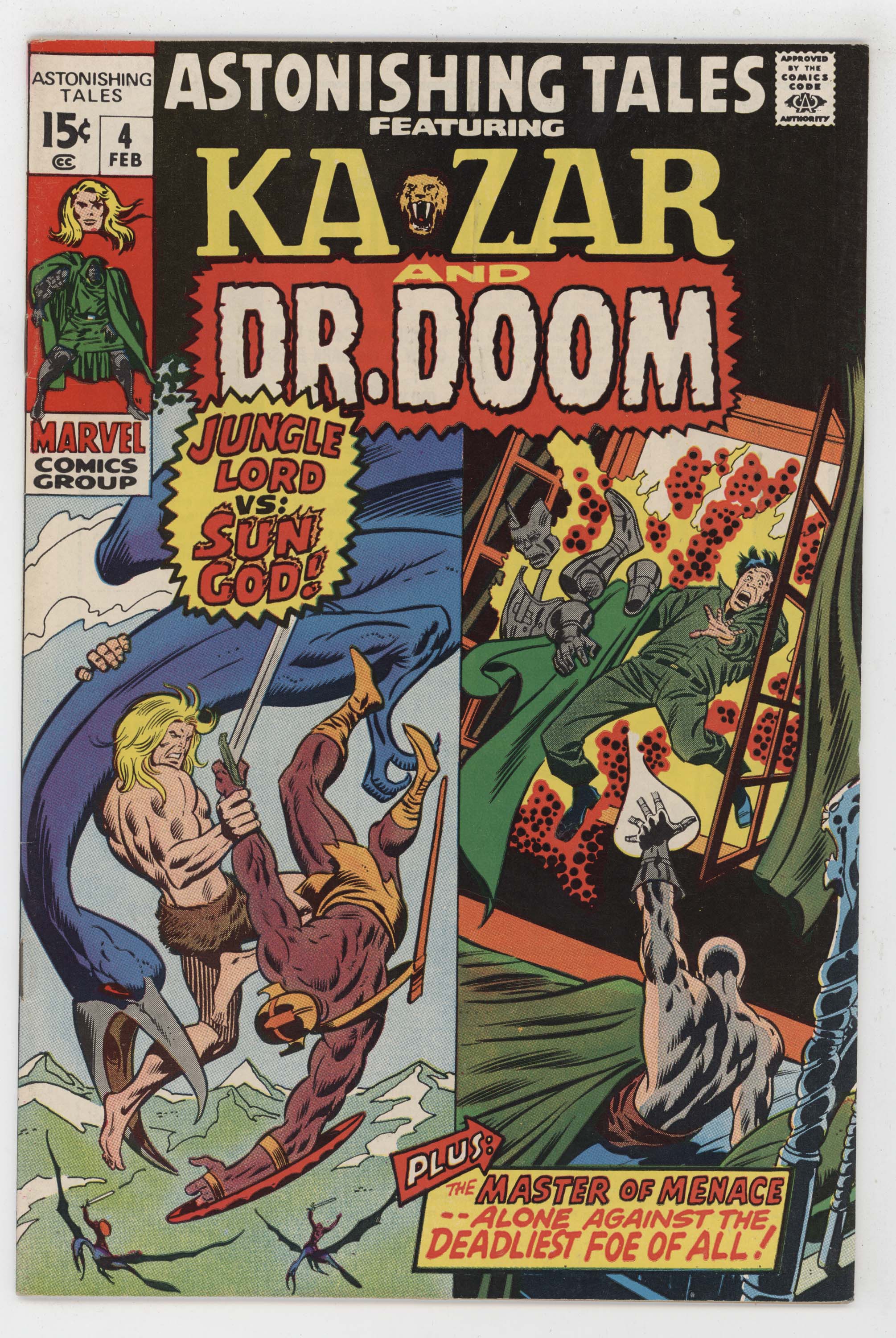Astonishing Tales 4 Marvel 1971 NM- 9.2 Ka-Zar Doctor Doom Red Skull