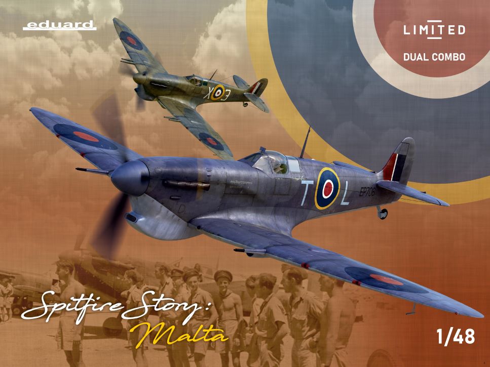 Eduard 11172 1/48 WWII Spitfire Mk Vb/Vc Malta Fighter Dual Combo (Ltd Edition P