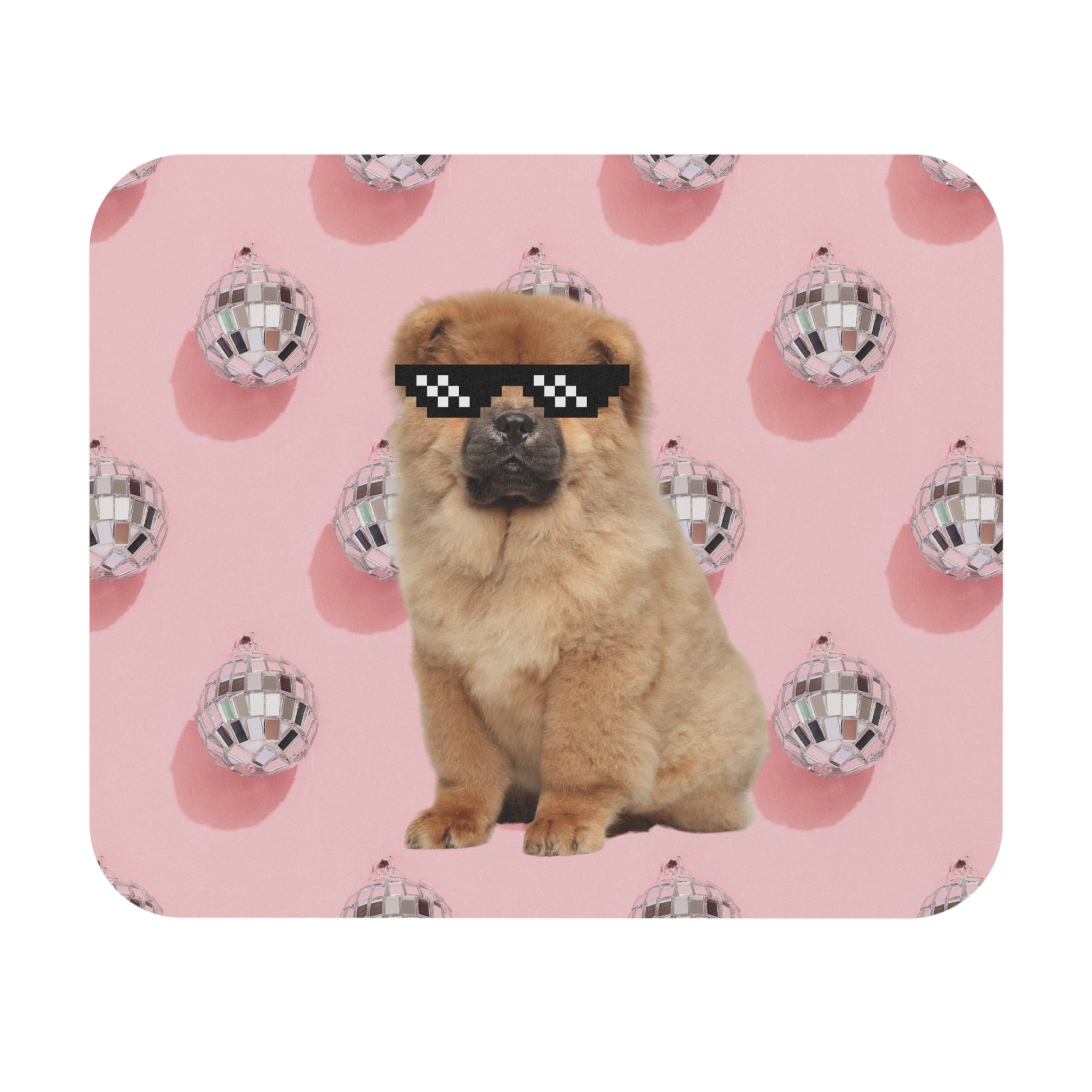 Retro Disco Chow Chow Mouse Pad