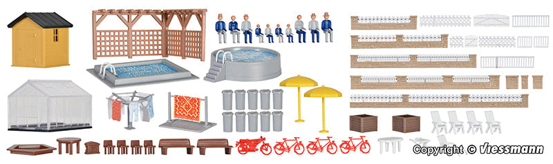 Kibri 38100 1/87 Scale Back Yard Accessory Set