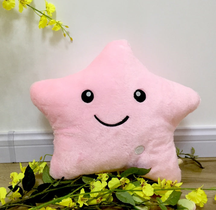 LED Star Pillow – Soft Plush Luminous Cushion with Colorful Lights