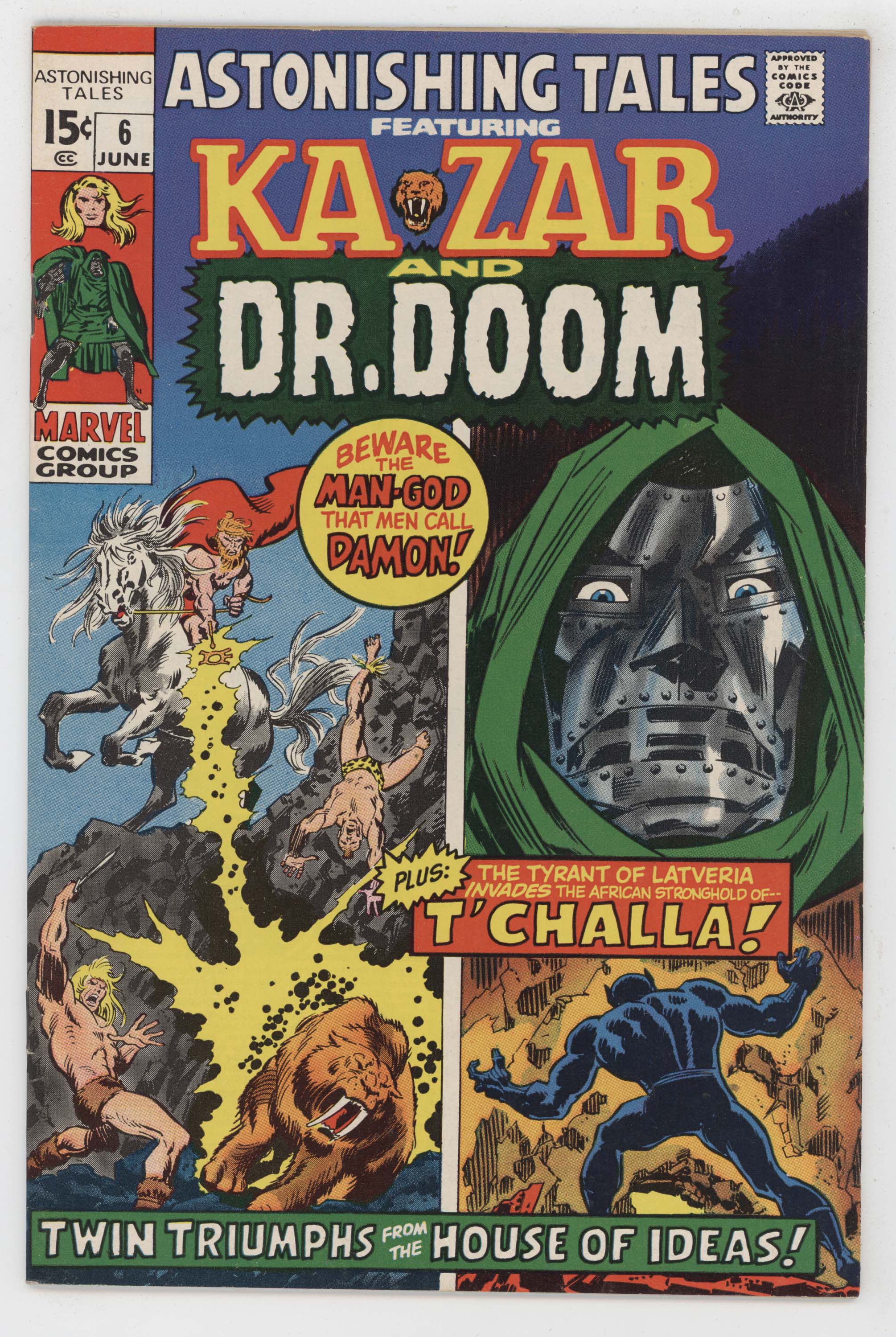 Astonishing Tales 6 Marvel 1971 VF Ka-Zar Black Panther 1st Mockingbird
