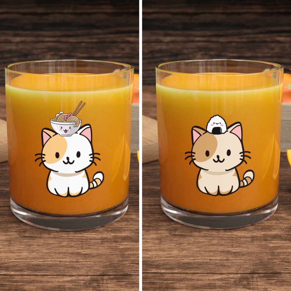 Kawaii Cat Foodie Mug Set (2 Pcs)