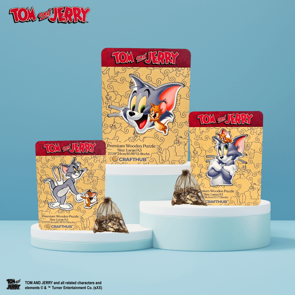 Joyful Tom & Jerry Wooden Jigsaw Puzzle