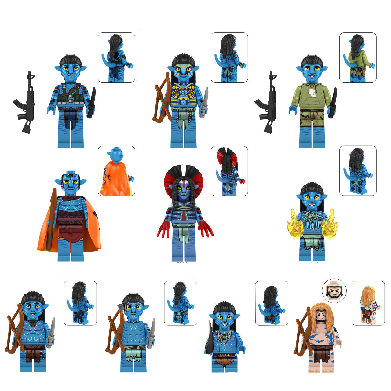 Custom Avatar Minifigure Set of 10