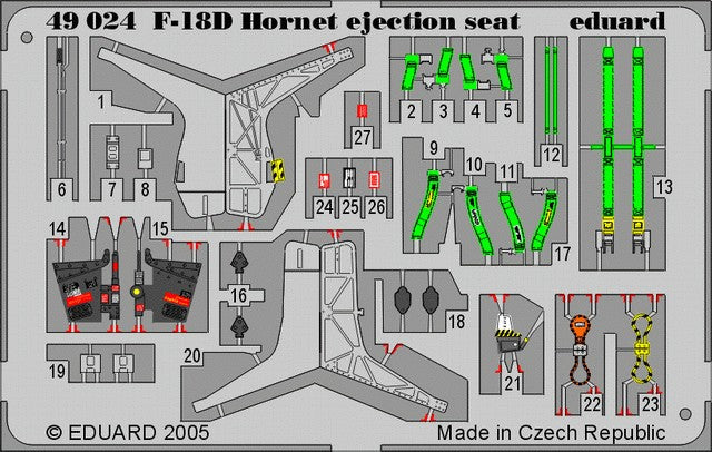 Eduard 49024 1/48 Aircraft- F18D Hornet Ejection Seat for HSG (Painted) (D)