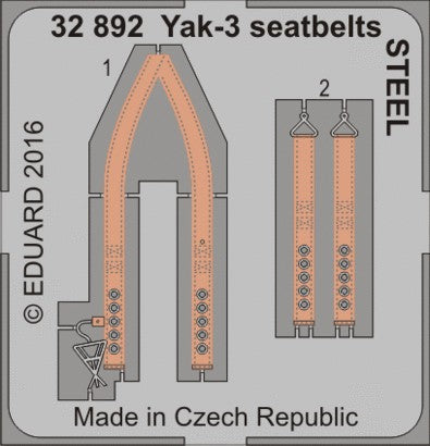Eduard 32892 1/32 Aircraft- Yak3 Seatbelts Steel for SHY (Painted)