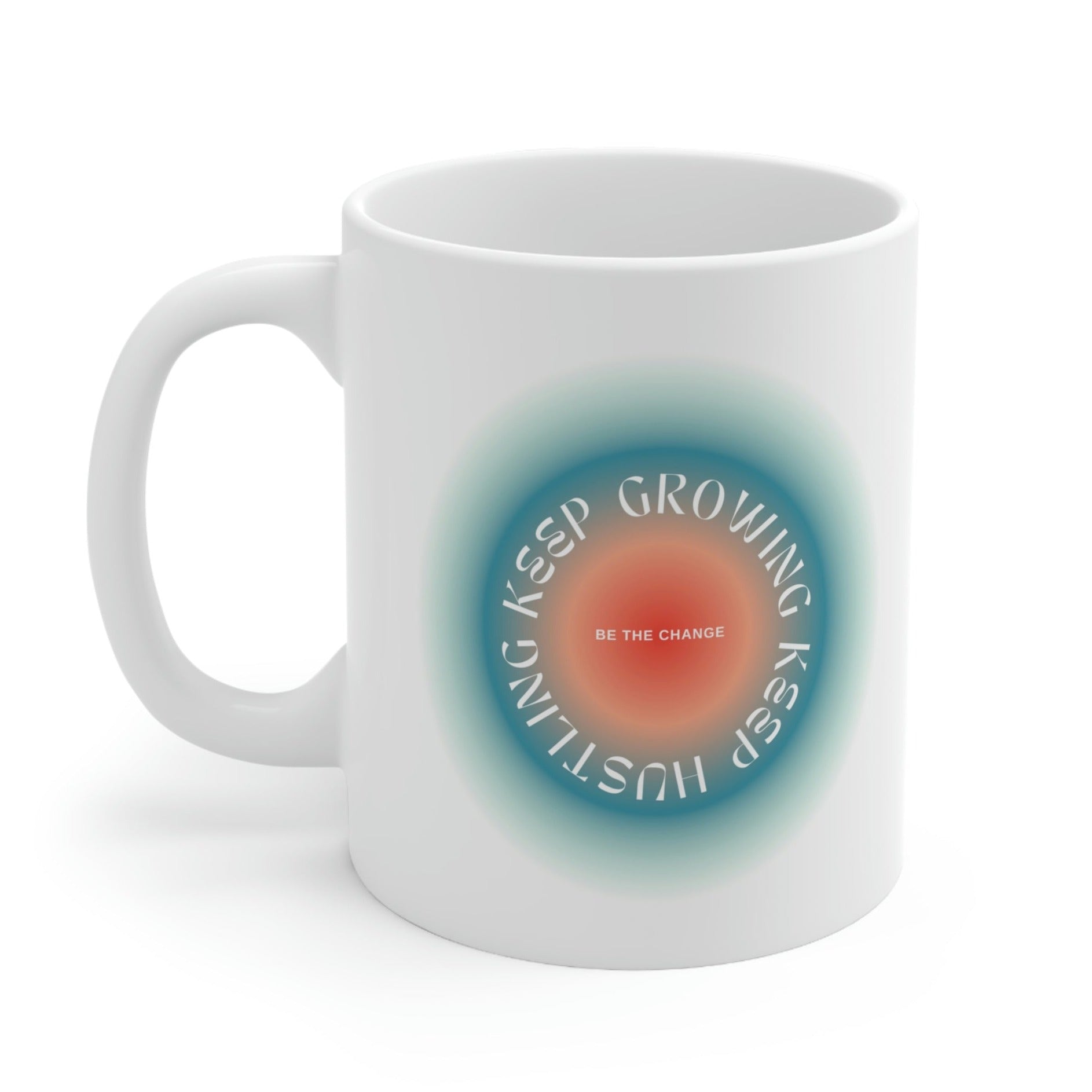 Keep Growing, Keep Hustling Blue Mug