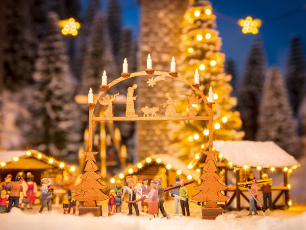 Noch 14391 HO Scale Christmas Market Entrance Arch - Laser-Cut Wood Kit
