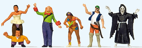 Preiser 24646 HO Scale Carnival Parade -- pkg(5)