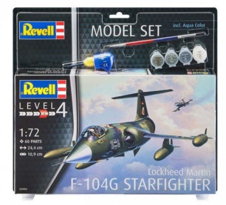 Revell 63904 1/72 F104G Starfighter Interceptor Aircraft w/paint & glue