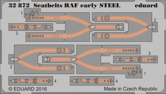Eduard 32872 1/32 Aircraft- RAF Early Steel Seatbelts (Painted)